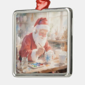 Pottery Painting Santa Claus  Metalen Ornament (Links)