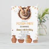 Pottery party theme invitation  kaart (Staand voorkant)