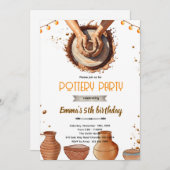 Pottery party theme invitation  kaart (Voorkant / Achterkant)