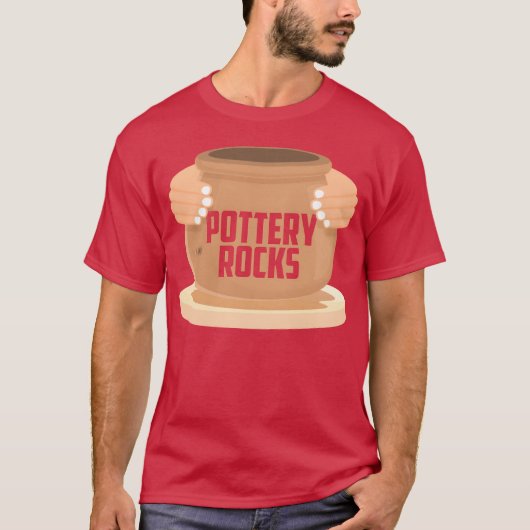 Pottery Rocks Ceramics Artist Potter Maker retro T-shirt (Voorkant)
