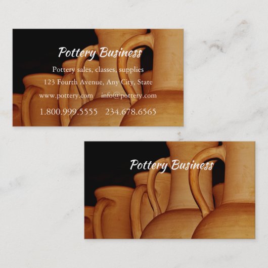 Pottery Sales, Classes, Supplies Business Custom Visitekaartje (Voorkant / Achterkant)