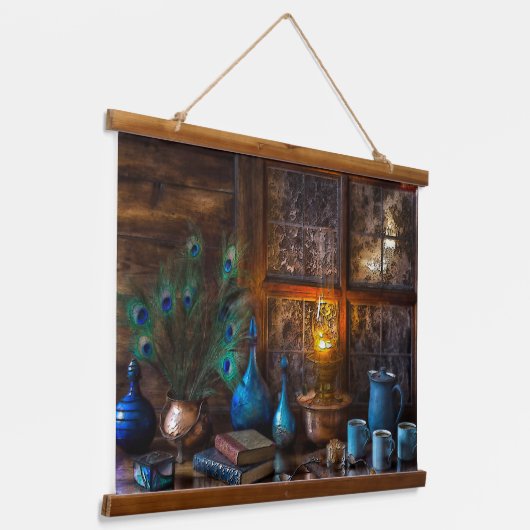  Pottery still life Books en Lantern Hangend Wandkleed (Gebogen)