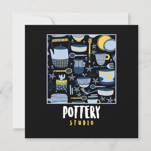 Pottery Studio Ceramics Porcelain Sculpting Gift Kaart (Voorkant)