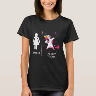 Pottery Teacher Unicorn Dabbing Funny T-shirt