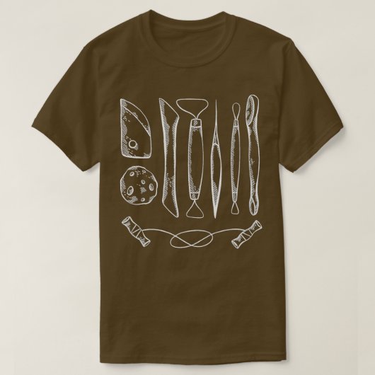 Pottery Tools for Clay Ceramics Artist T-shirt (Design voorkant)