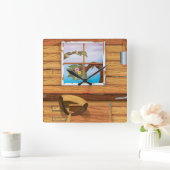 Potting Shed Vierkante Klok (Huis)