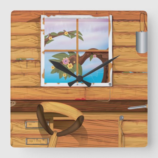 Potting Shed Vierkante Klok (Voorkant)