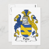 Potts Family Crest Briefkaart (Voorkant / Achterkant)