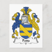 Potts Family Crest Briefkaart (Voorkant)