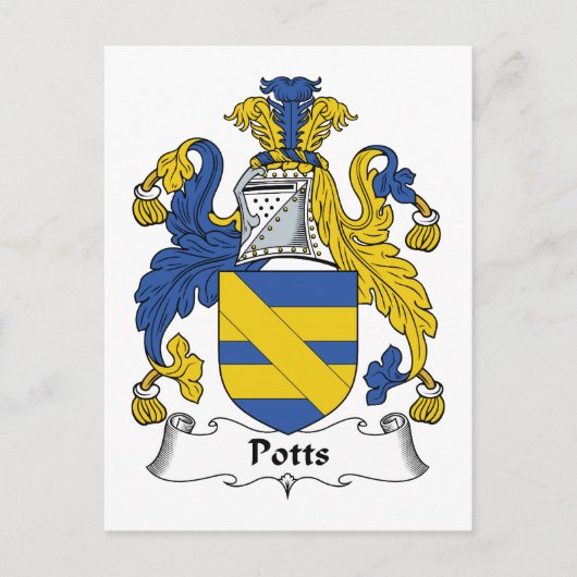 Potts Family Crest Briefkaart (Voorkant)