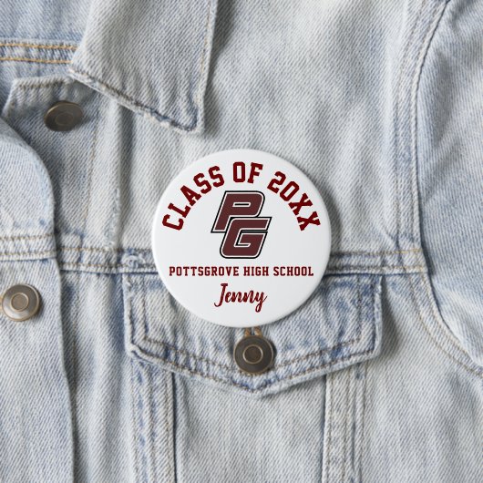 Pottsgrove High School Button Logo Custom Personal (In situ)