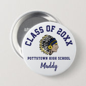 Pottstown High School Button Logo Custom (Voorkant /achterkant)