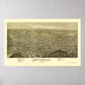 Pottsville, PA Panoramic Map - 1889 Poster (Voorkant)