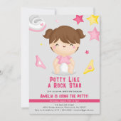 Potty Als Een Rock Star Meisjes Pee Training Party Kaart (Voorkant)