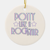 Potty als een rockster keramisch ornament (Voorkant)