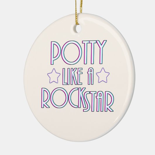 Potty als een rockster keramisch ornament (Links)