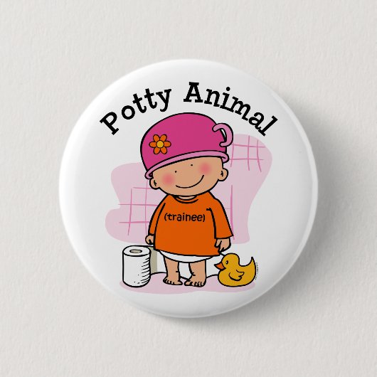 Potty Animal Girl Button (Voorkant)