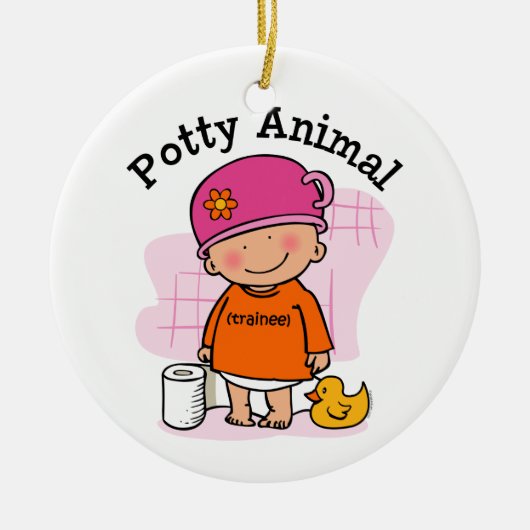 Potty Animal Girl Ornament (Voorkant)