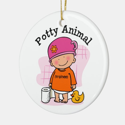 Potty Animal Girl Ornament (Links)