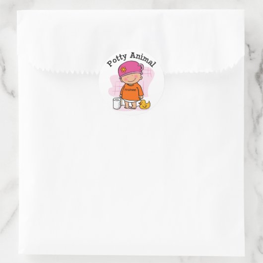 Potty Dier Meisje Sticker (Tas)