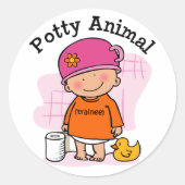 Potty Dier Meisje Sticker (Voorkant)