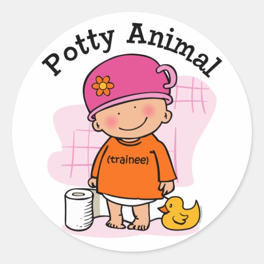 Potty Dier Meisje Sticker (Voorkant)