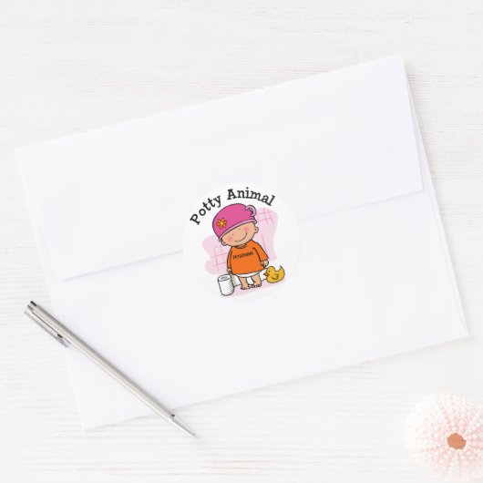 Potty Dier Meisje Sticker (Envelop)