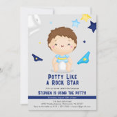 Potty Like A Rock Star Boys Pee Training Party Kaart (Voorkant)