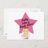 Potty like a Rock Star Girl Briefkaart (Voorkant / Achterkant)