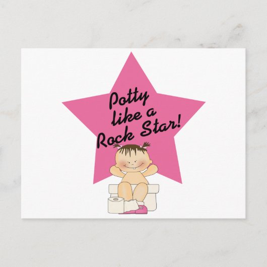 Potty like a Rock Star Girl Briefkaart (Voorkant)