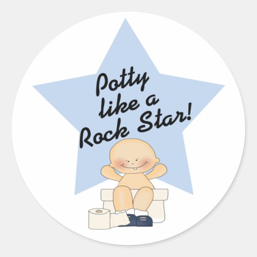 Potty like a Rock Star Ronde Sticker (Voorkant)