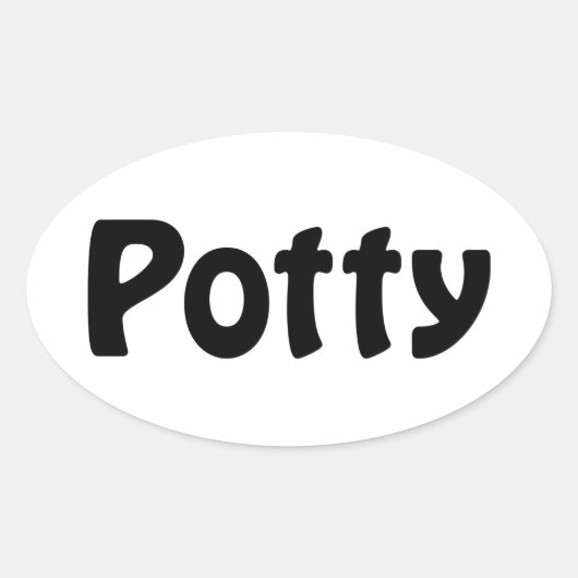 Potty Ovale Sticker (Voorkant)
