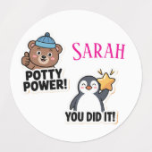 Potty Stickers, Gepersonaliseerde Potty power Labels (Design 2)