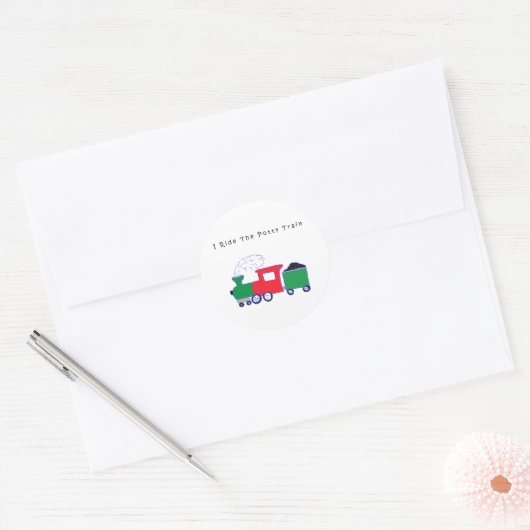 Potty Train Ronde Sticker (Envelop)