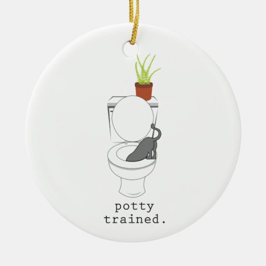 Potty Trained. Keramisch Ornament (Voorkant)