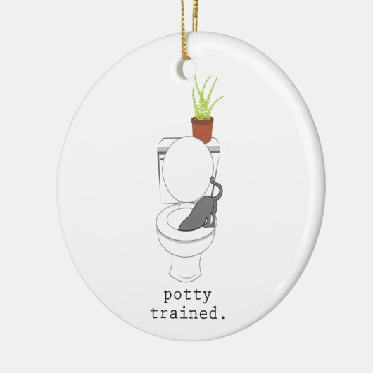 Potty Trained. Keramisch Ornament (Links)