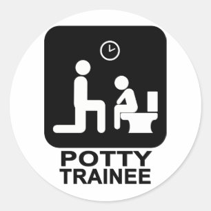 Potty Trainee Stckers Ronde Sticker