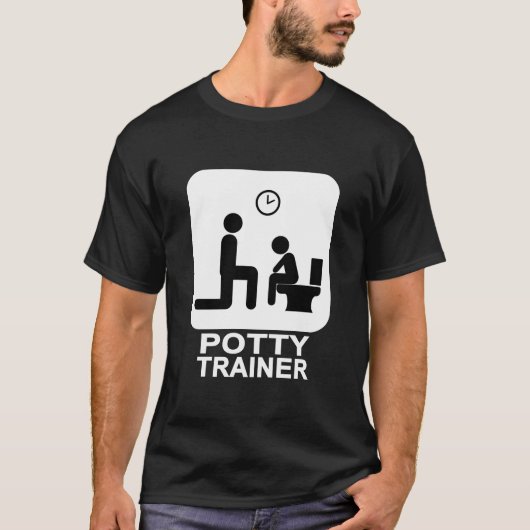 Potty Trainer Mannen - Donker T-shirt (Voorkant)