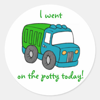 Potty Training Beloning Sticker—Vrachtwagen Ronde Sticker