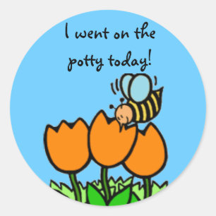 Potty Training Beloning Stickers—Bloemen Ronde Sticker