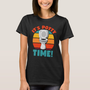 Potty Training Het is Potty Time Toilet Humor Retr T-shirt