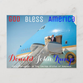 POTUS Donald Trump waving Air Force One USA Briefkaart