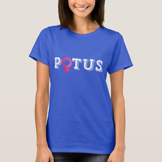 POTUS Hillary '16 (vrouw-gendersymbool) T-shirt (Voorkant)