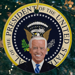 potus joe biden presidentiële kerstboom keramisch ornament
