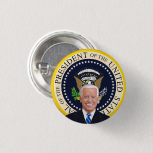 potus joe biden presidentiële verzegeling ronde button 3,2 cm