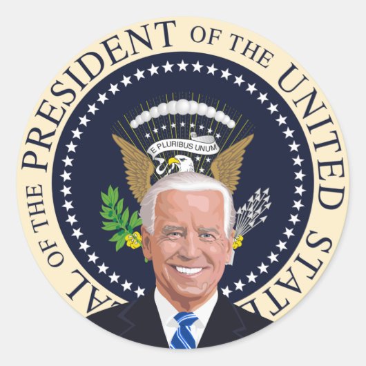 Potus Joe Biden presidentiële zegel rond stickers (Voorkant)