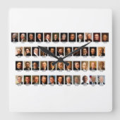 POTUS Portraits Wall Clock Vierkante Klok (Voorkant)