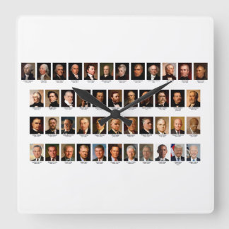 POTUS Portraits Wall Clock Vierkante Klok