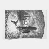 Potvis doorbreekt het wateroppervlak, Oude mariene Theedoek (Horizontaal)