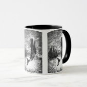 Potvis doorbreekt het wateroppervlak, zeedieren mok (Voorkant rechts)